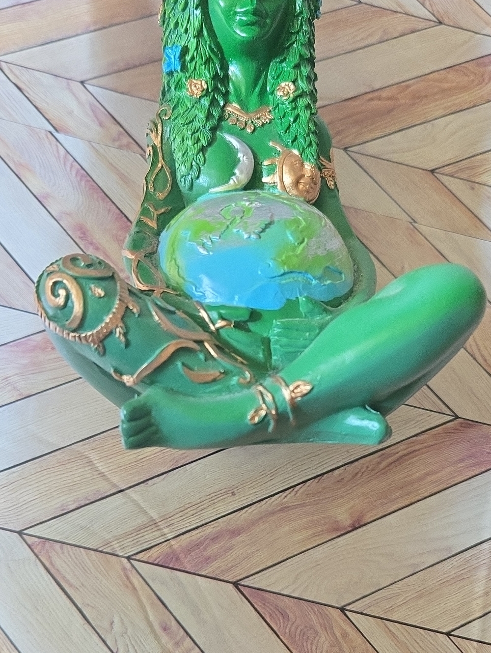 Mother Earth Gaia Statue Goddess Art Figurine Pregnant Planet Earth Boho Decor - Picture 11 of 16